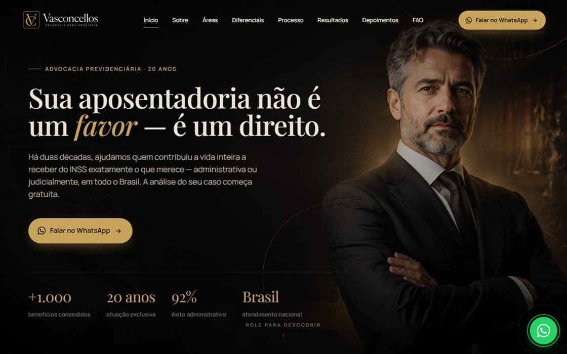 Prévia do template Advocacia Previdenciária