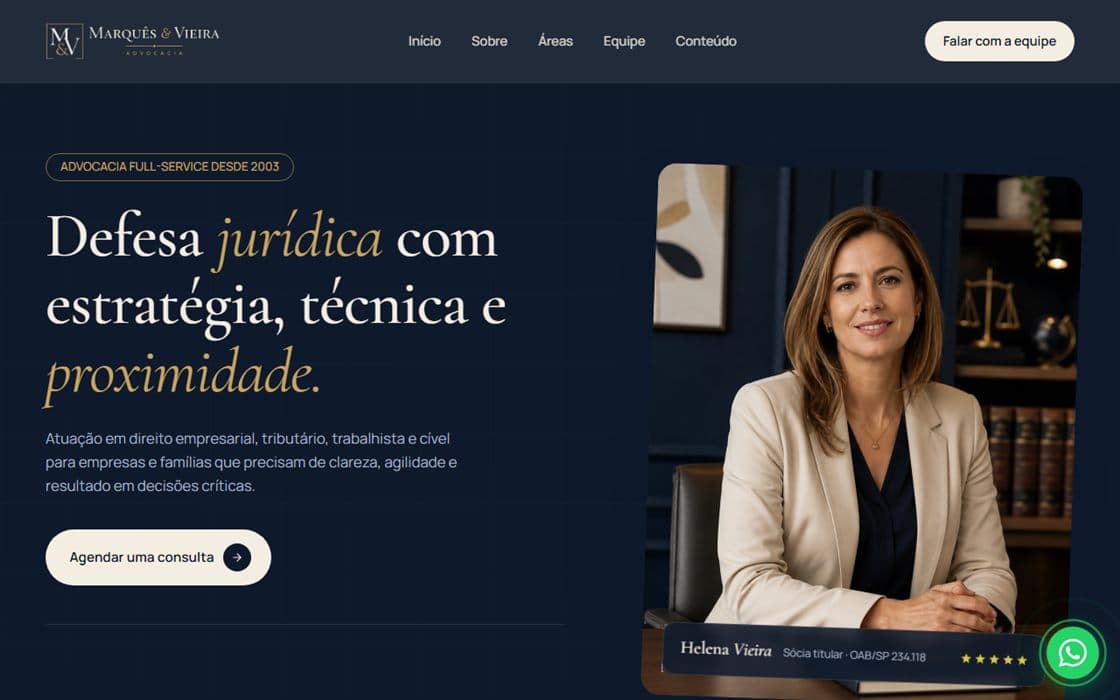 Prévia do template Advocacia Full-Service