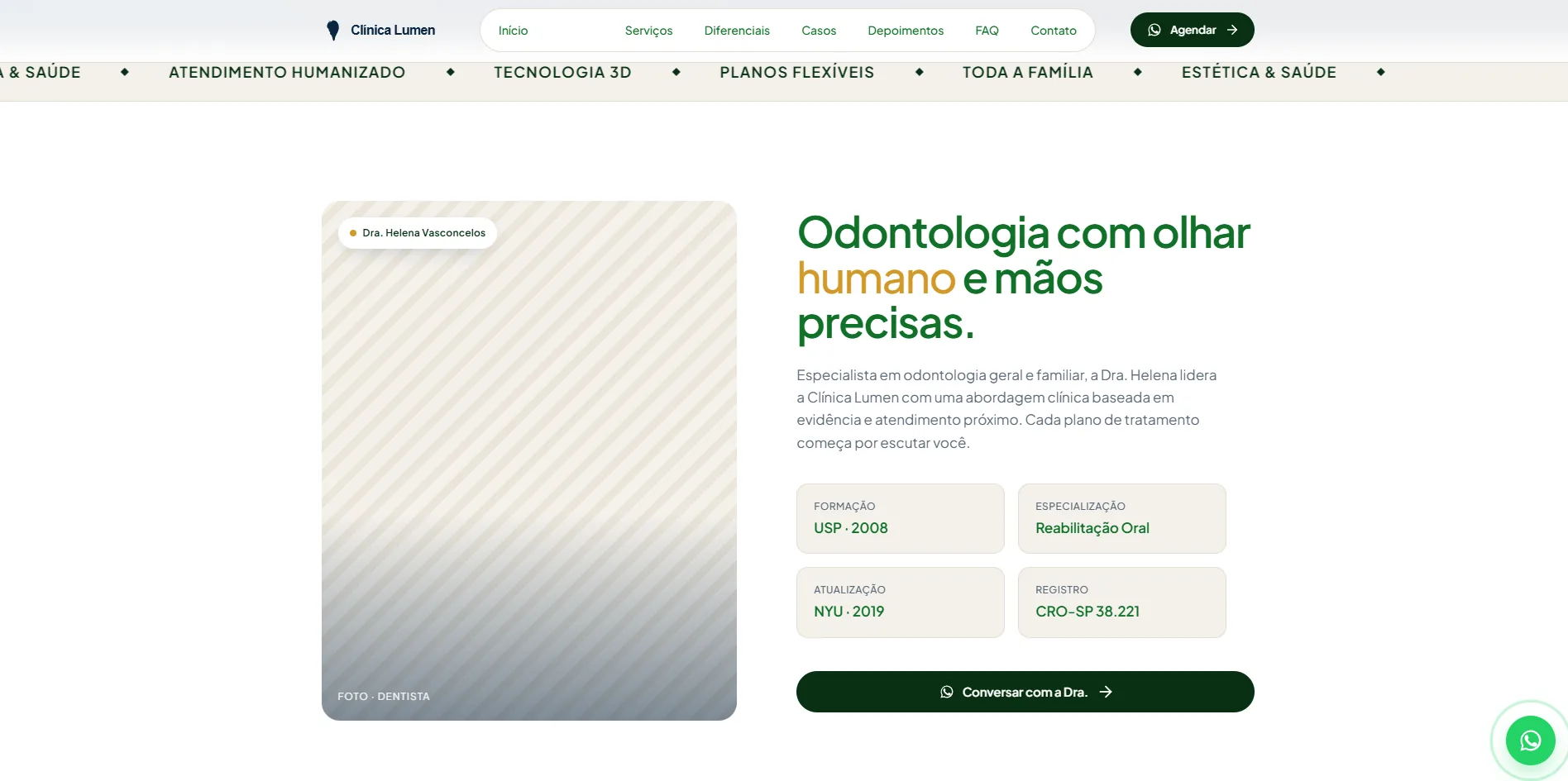 Slide sobre a clínica do template de clínica odontológica