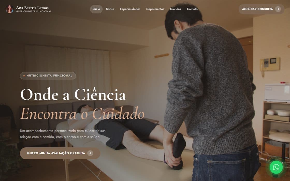 Prévia do template Nutricionista Funcional